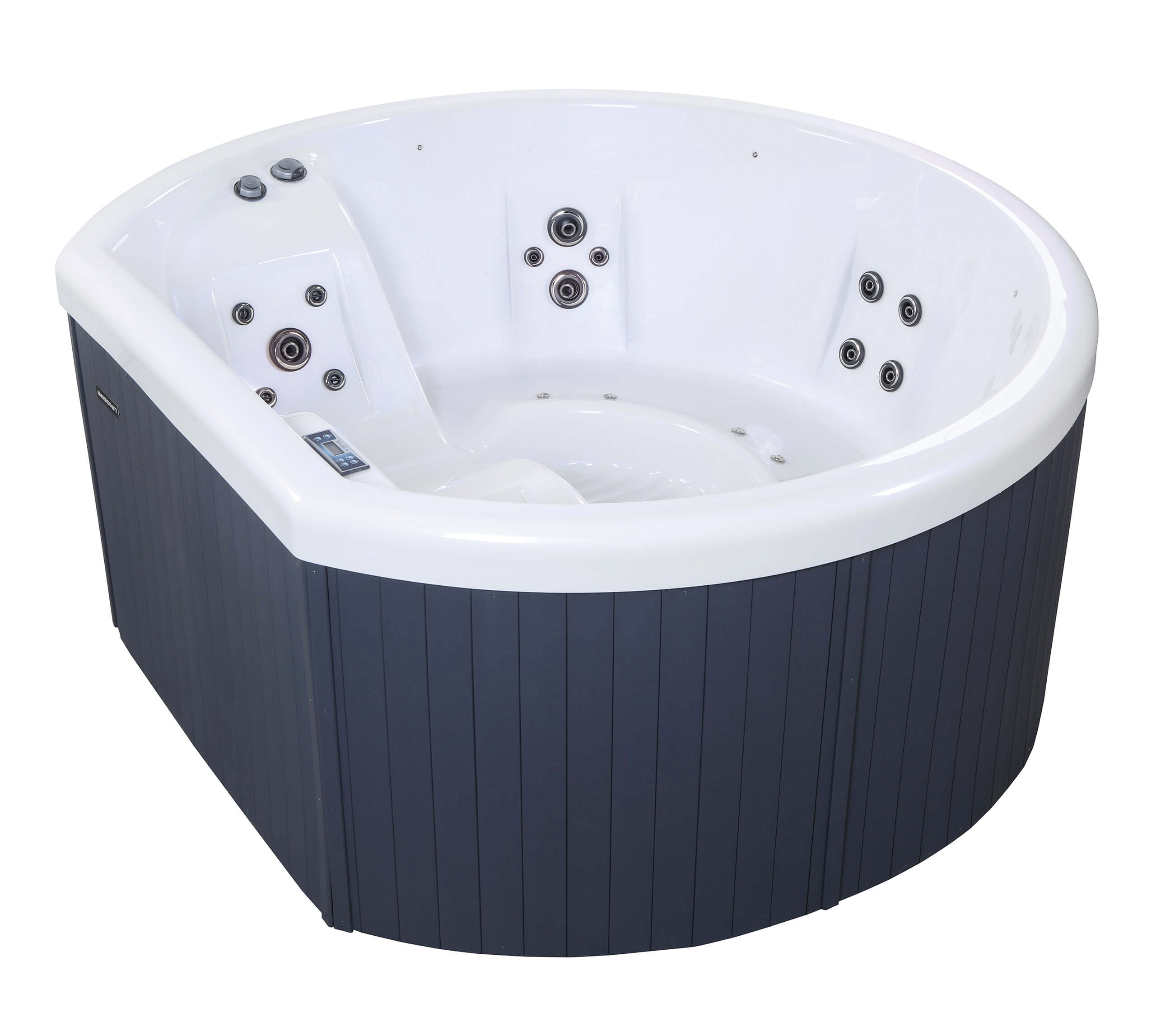 a blue hot tub