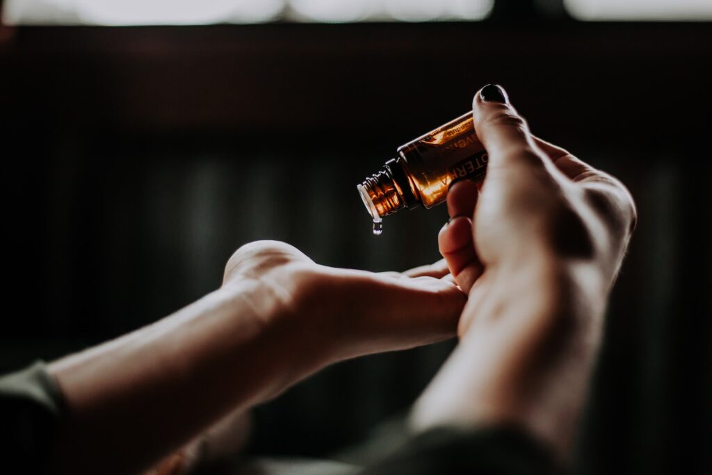 man using some aromatherapy for home spa