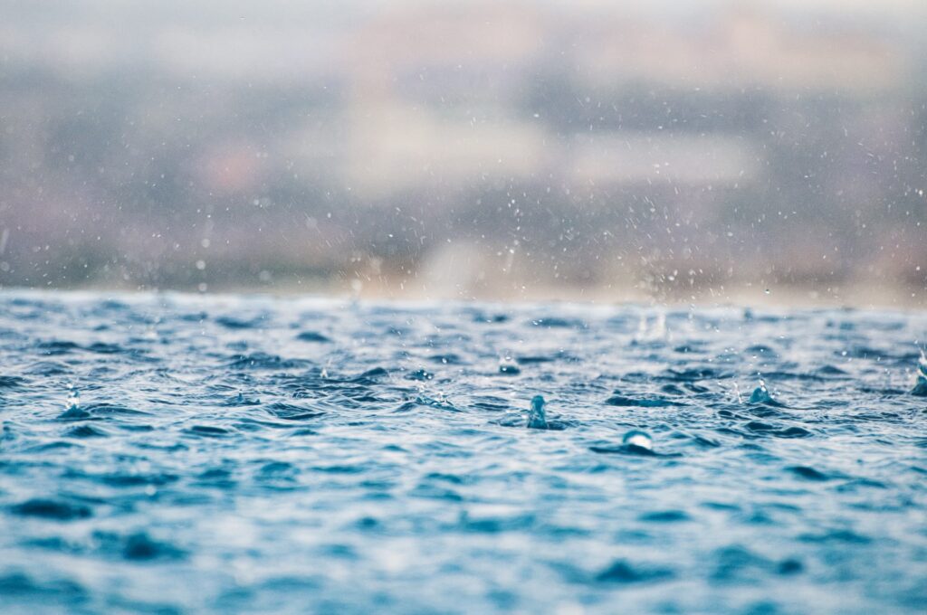 hot tub scenic view during rain