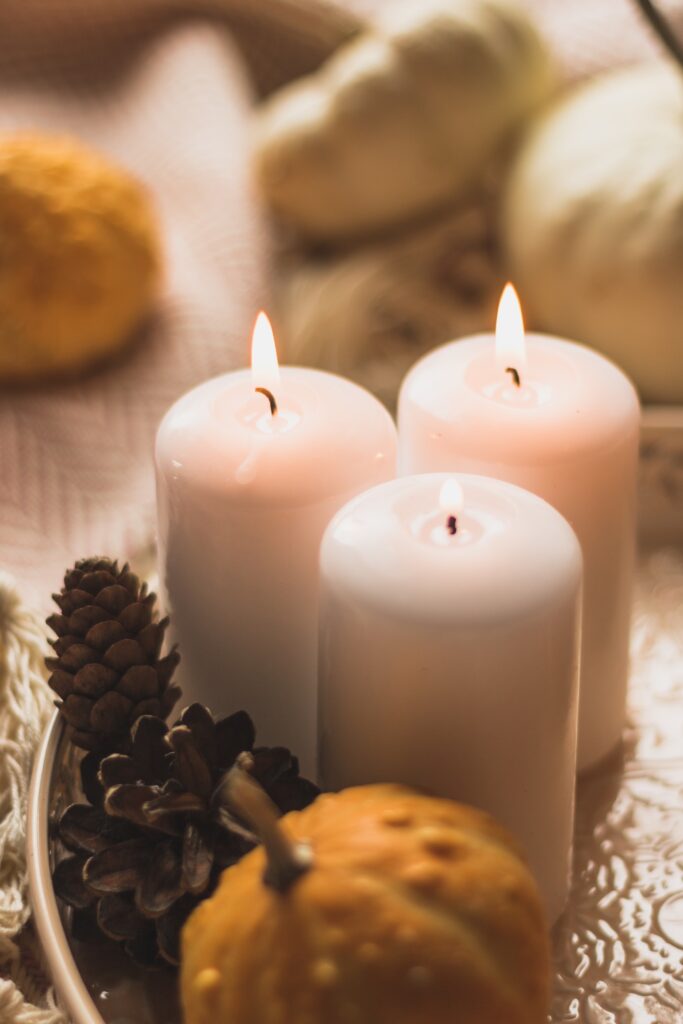 candles for a home spa for creating ambience