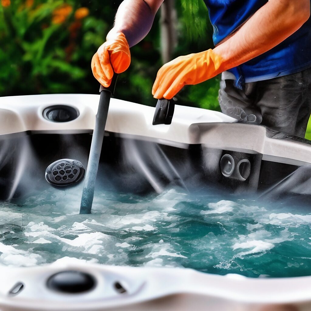 servicing a hot tub
