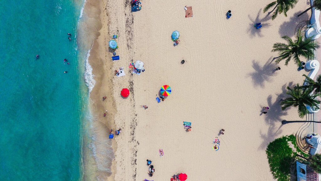 a bird's eye view of a beach